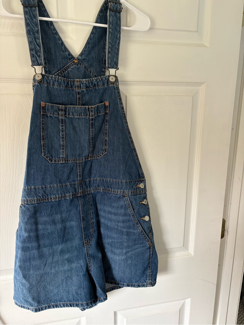 Old Navy Blue Denim Shortalls Skort-Style